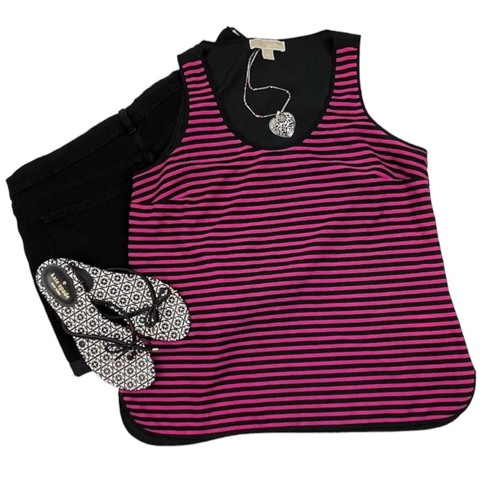 Michael Kors Striped Pullover Women's Large Tank Top